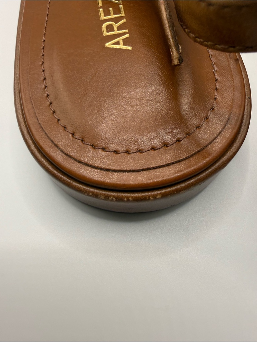 Arezzo Farrah Leather Slingback Flats Cognac Brown Pointed Toe Size 6.5 NWOB - Picture 7 of 8